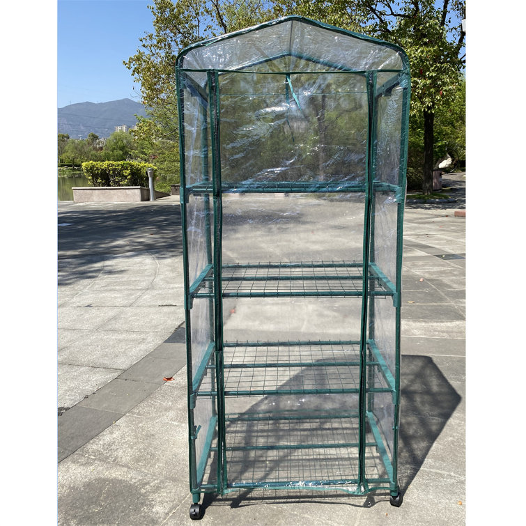 Maritown Mini Greenhouse 4 Tiers Indoor Outdoor Greenhouse With WheelsUse In Any Season For